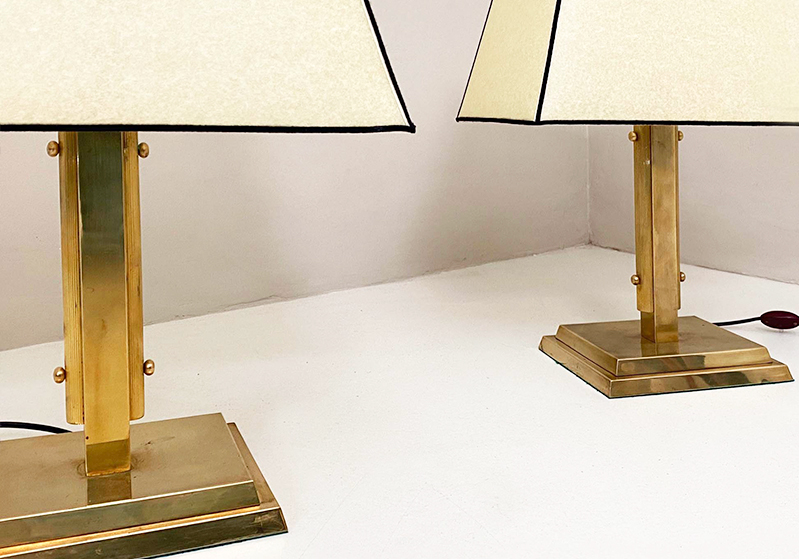 coppia di lampade da tavolo in ottone anni30 p3 043 L 2