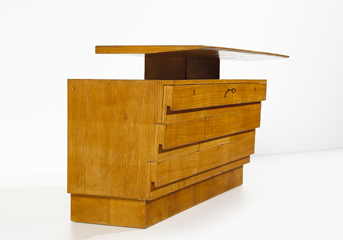 credenza vintage anni50 in legno di rovere designed by umberto nordio ebanisteria florit P1 060 M 1