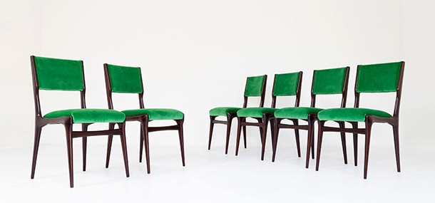 set di sei sedie anni50 designed by carlo de carli per cassina a 090 SE