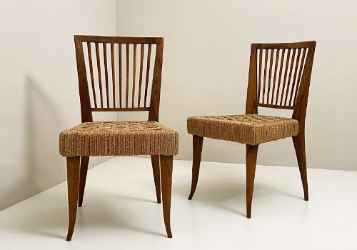 12 sedie vintage anni40 maurizio tempestini attrib legno e corda p1 073 SE 1