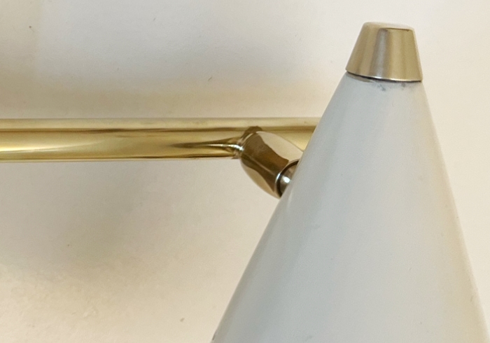 Coppia appliques anni 50 attrib Oscar Torlasco ottone alluminio verniciato P1 036 A 2
