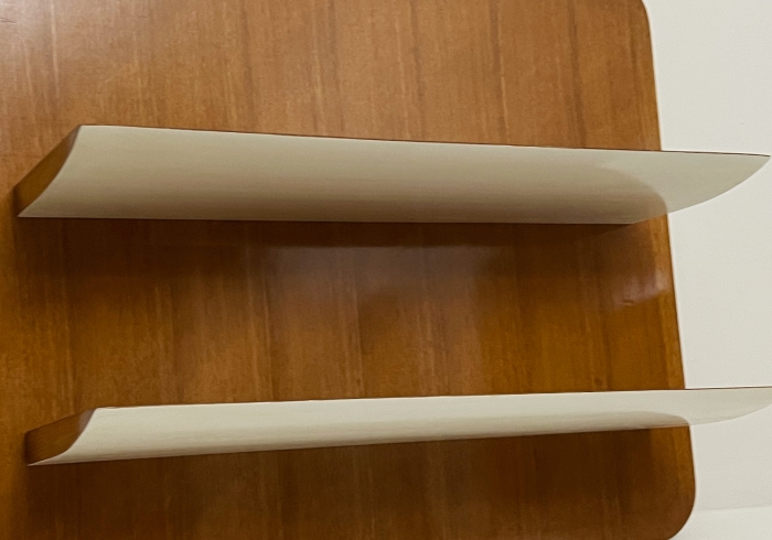 Coppia pareti attrezzate Gio Ponti 1951 legno rovere laccato bianco P1 069 M 2