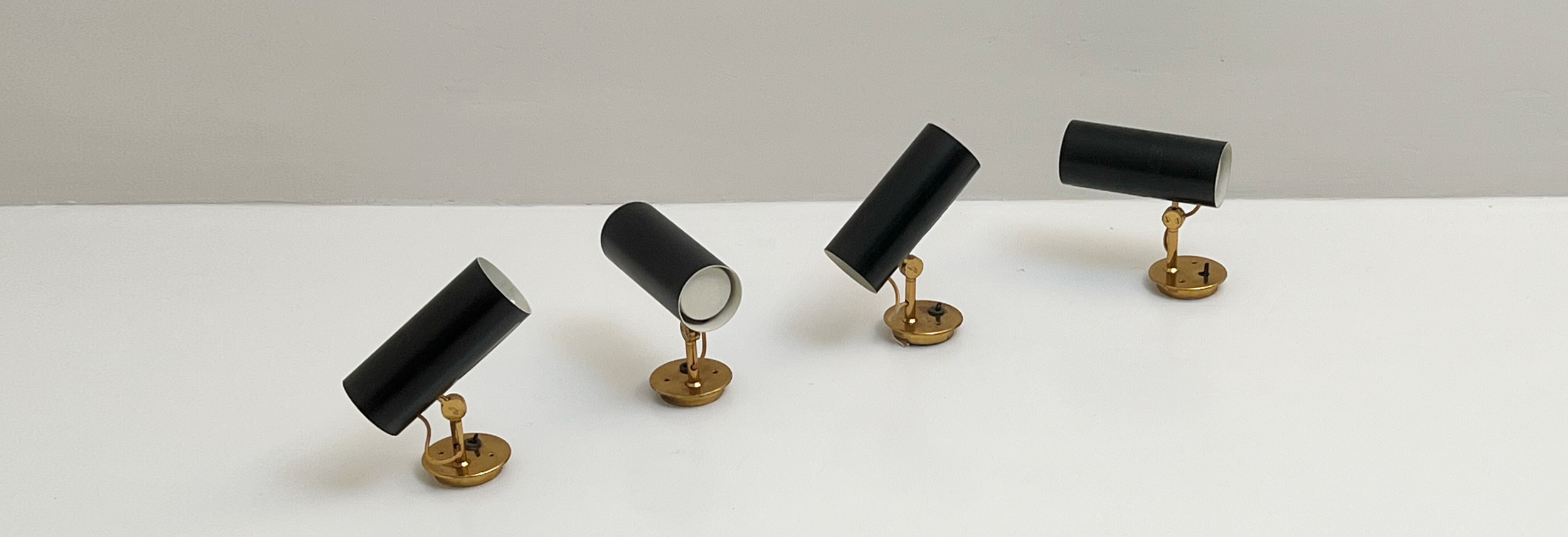 Faretti Stilnovo 1960 ottone metallo nero 034 A