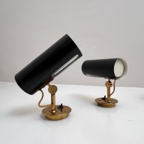 Faretti Stilnovo 1960 ottone metallo nero A 034 A