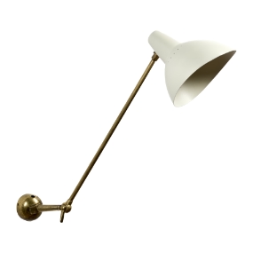 Lampada braccio snodabile Lumen D20 ottone alluminio bianco A 035 A