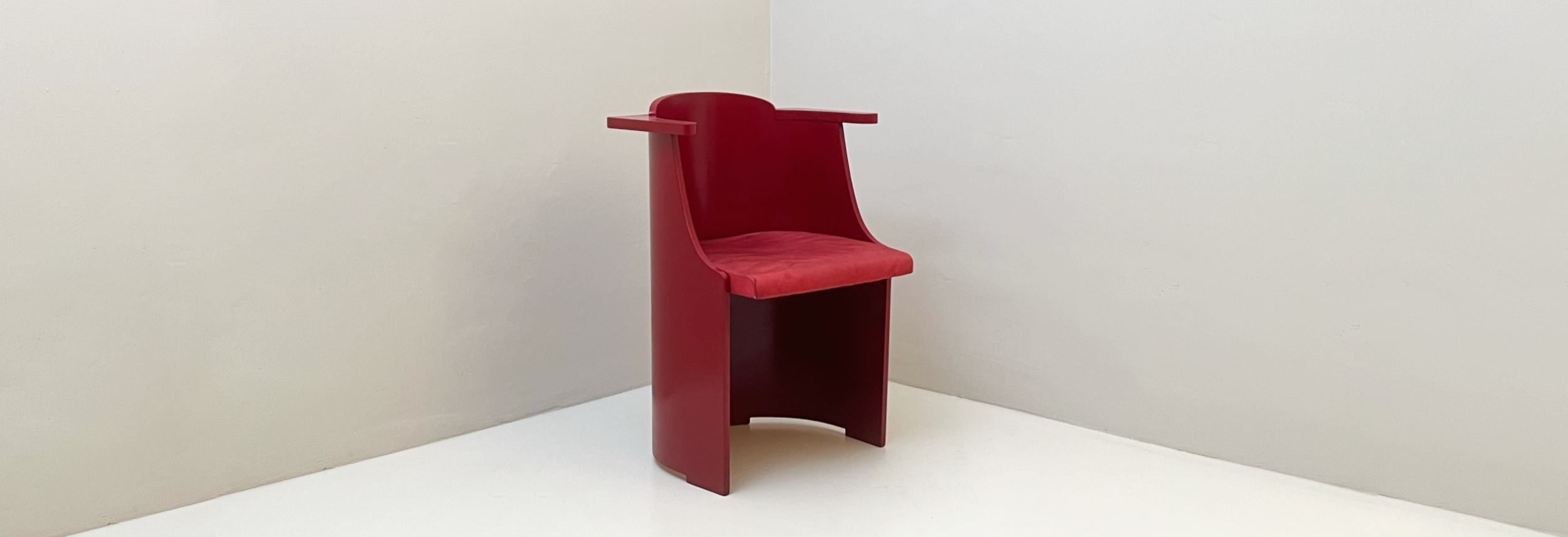 Poltroncina anni60 Giovanni Corradini legno rosso 093 SE