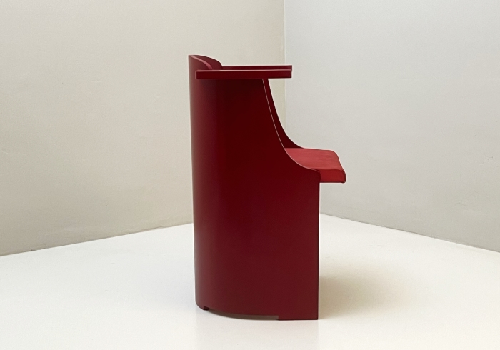 Poltroncina anni60 Giovanni Corradini legno rosso P 093 SE 1