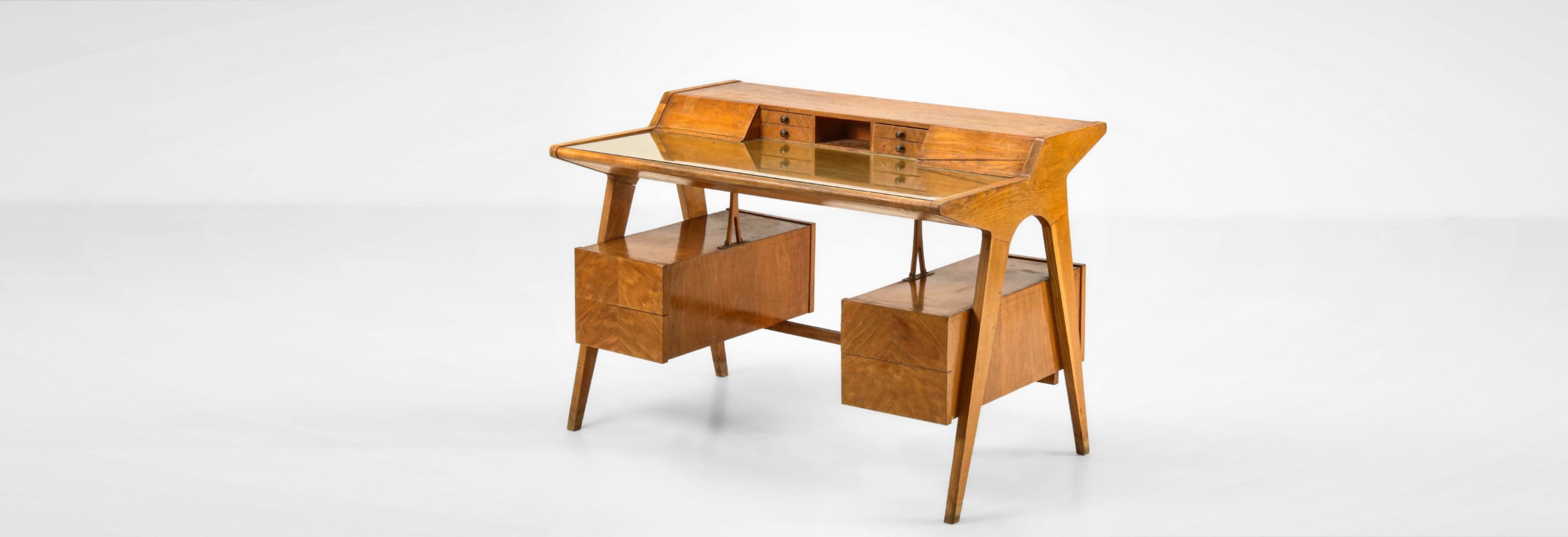 Scrivania anni50 im legno designer alberto clementi 022 SC
