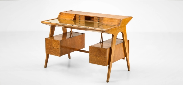Scrivania anni50 im legno designer alberto clementi a 022 SC