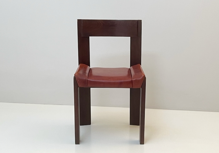 Set 8 sedie legno rovere imbottito anni60 P1 124 SE 1