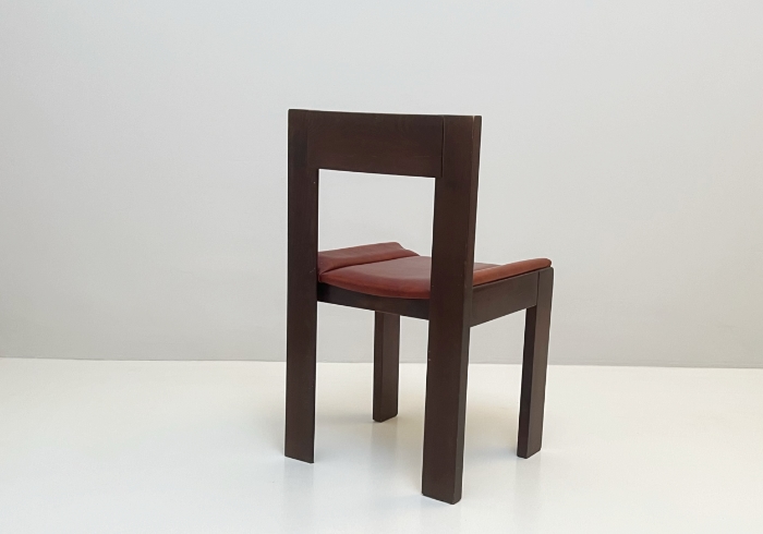 Set 8 sedie legno rovere imbottito anni60 P1 124 SE 2