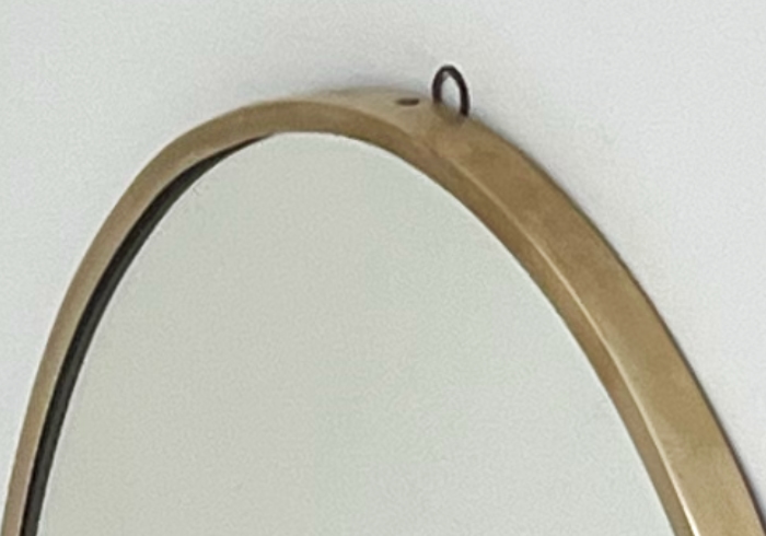 Specchiera ovale anni60 cornice ottone P 1