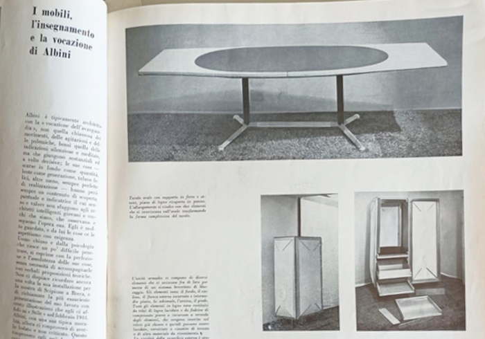 Tavolo noce ferro allungabile Albini Helg Rinascente Triennale 1951 P1 052 T 3