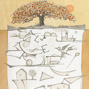 albero e carteggio tecnica mista 2007 francesco casorati a 012 FC