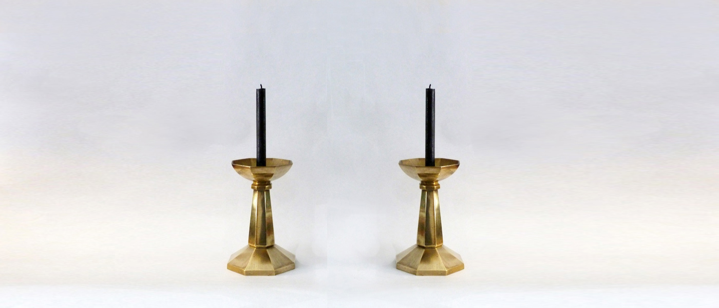 candelabri art deco anni30 in ottone 111 C