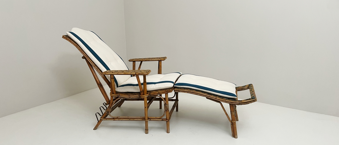 chaise longue vintage in midollino francia anni40 028 E