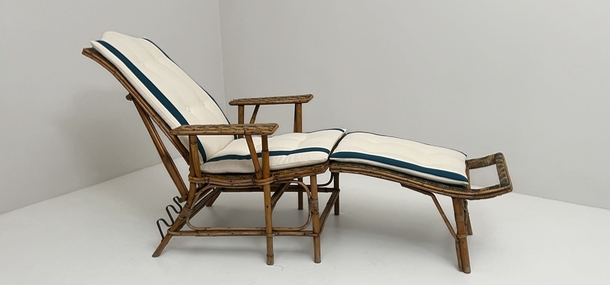 chaise longue vintage in midollino francia anni40 a 028 E