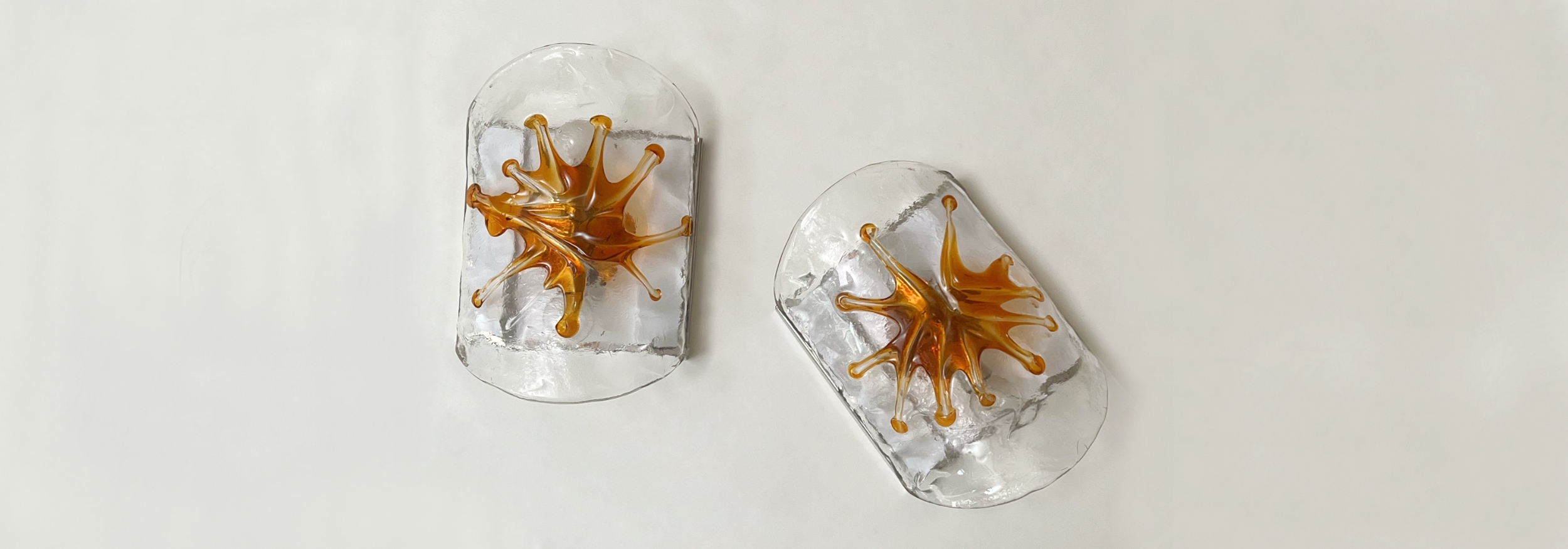 coppia appliques anni 70 vetro Murano 032 A