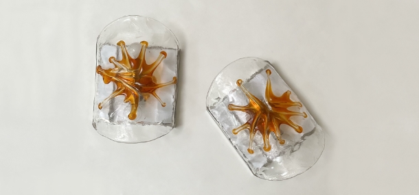 coppia appliques anni 70 vetro Murano A 032 A
