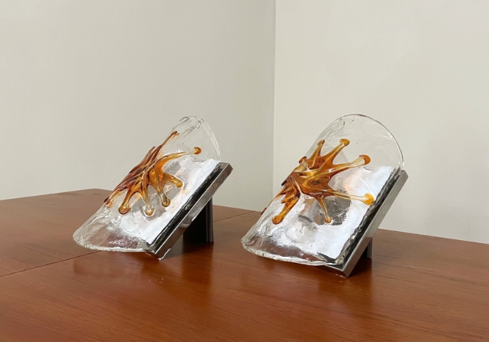 coppia appliques anni 70 vetro Murano P1 032 A 2