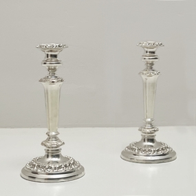 coppia candelabri fine ottocento tardo vittoriano in argento sheffield a 131 C