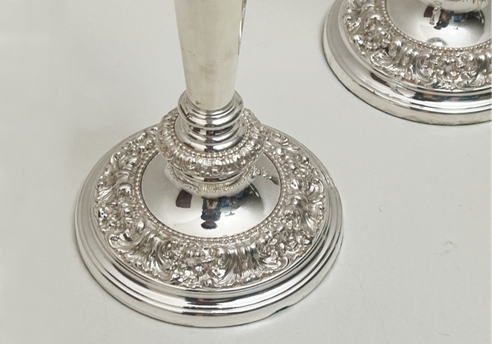 coppia candelabri fine ottocento tardo vittoriano in argento sheffield p 131 C 1