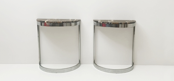 coppia consolle anni70 acciao e marmo a 006 CN