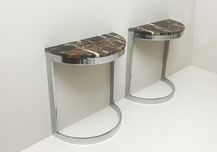 coppia consolle anni70 acciao e marmo p 006 CN 1