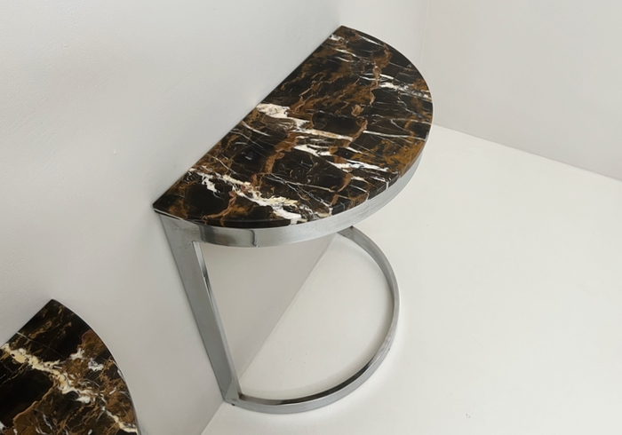 coppia consolle anni70 acciao e marmo p 006 CN 2