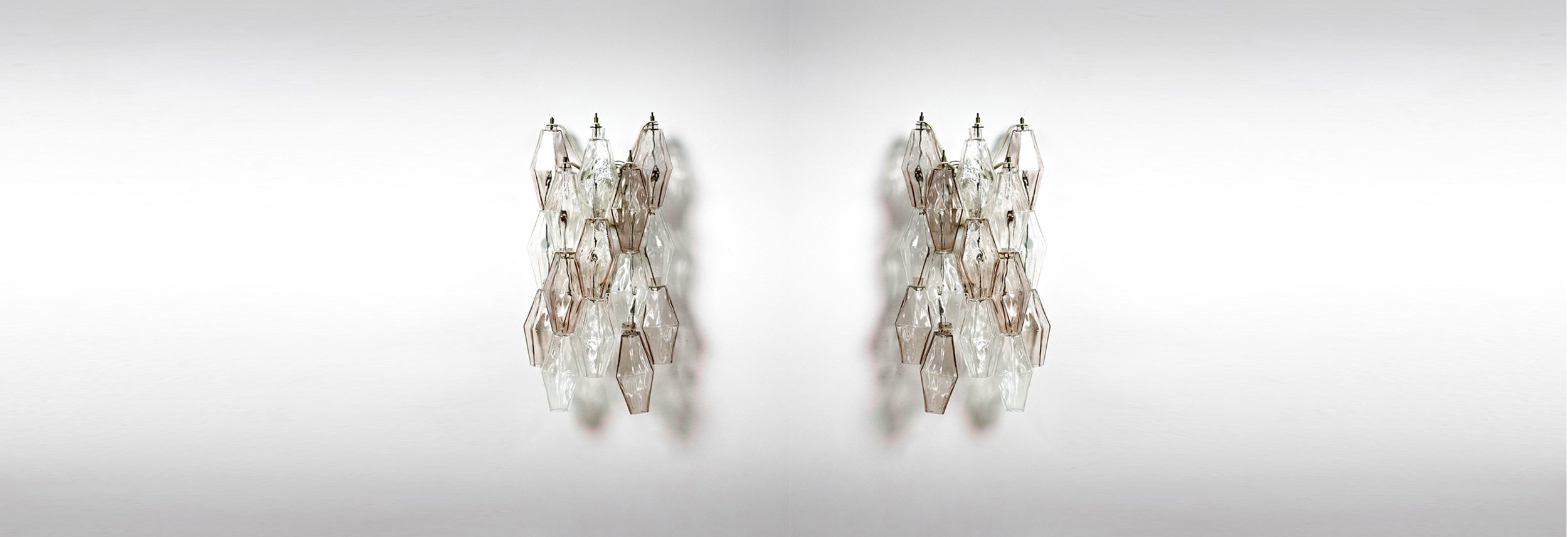 coppia di appliques poliedri per venini in vetro di murano design carlo scarpa 028 A(2)