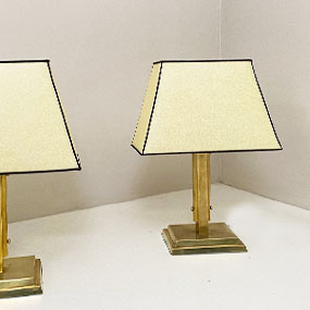 coppia di lampade da tavolo in ottone anni30 a 043 L