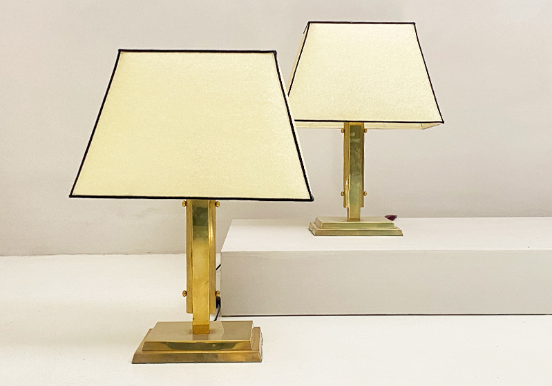 coppia di lampade da tavolo in ottone anni30 p3 043 L 1
