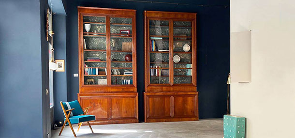 coppia importanti mobili libreria antichi XIXsecolo a 034 M
