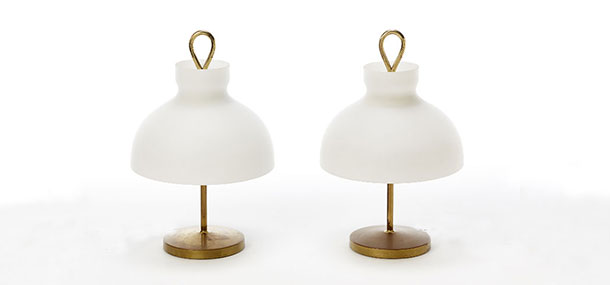 coppia lampade da tavolo anni50 arenzano ignazio gardella produzione azucena milano 1956 a 036 L
