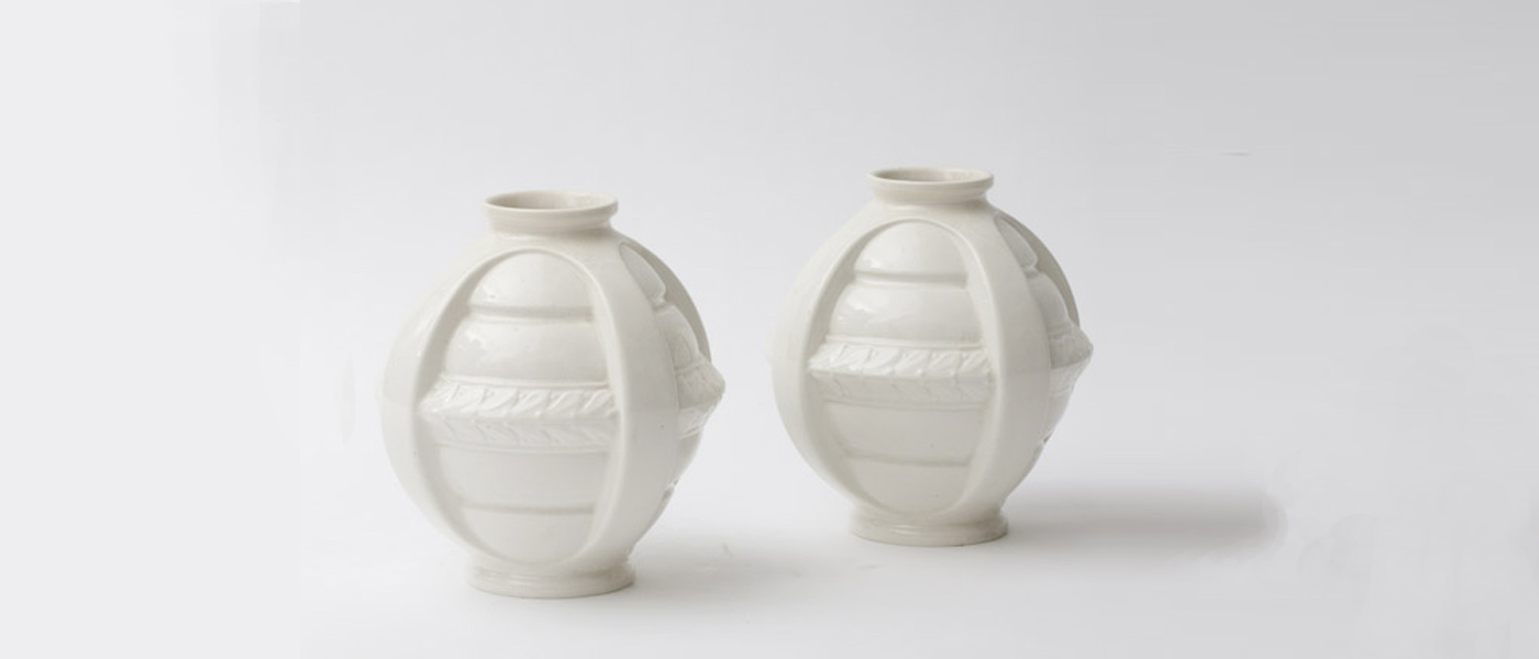 coppia vasi art deco anni30 in ceramica 027 C