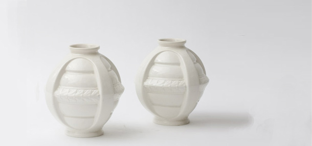 coppia vasi art deco anni30 in ceramica a 027 C