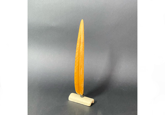 foglia uno di due legno di ciliegio scultura moderna anni 80 gianfranco fracassi p1 006 GF 1