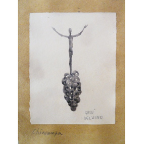 gesu del vino china giapponese su carta disegno opera di amrcello chiarenza a 018 MC