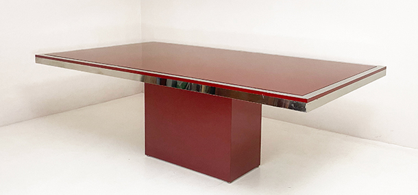 grande tavolo modernariato anni60 in vetro legno e acciaio a 047 T
