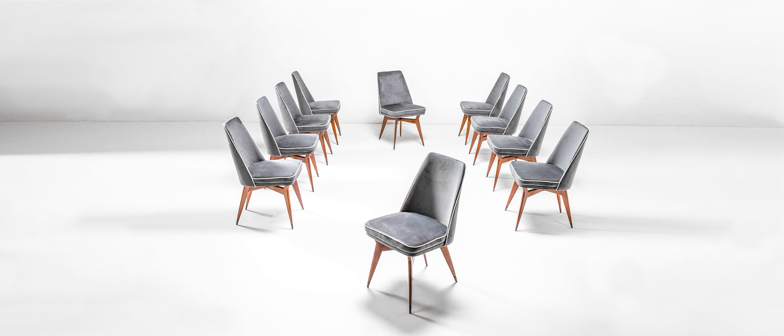 gruppo di dieci sedie anni50 design melchiorre bega 009 SE