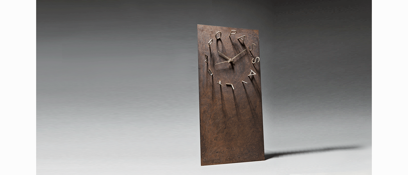 il tempo passa orologio scultura in bronzo marcello chiarenza arte contemporanea 033 MC