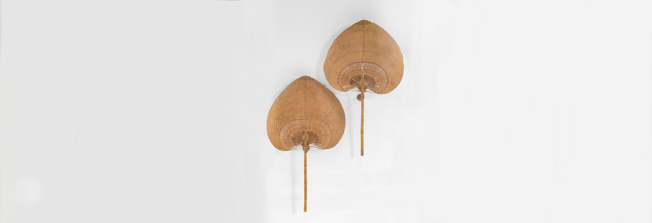 lampada da parete a guisa di foglia in midollino vivai del sud anni70 006 A