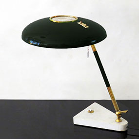 lampada da tavolo anni50 cappello nero design oscar torlasco stilux a 027 L