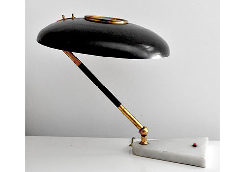 lampada da tavolo anni50 nera design oscar torlasco stilux p3 027 L 3