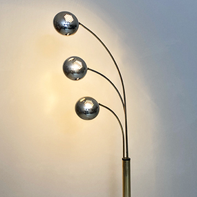 lampada da terra anni70 a tre luci in ottone a 004 P