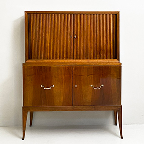 mobile bar vintage anni50 in legno di noce a serranda a 039 M
