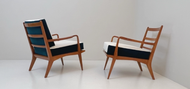 new coppia poltrone anni50 design carlo de carli A 010 PO
