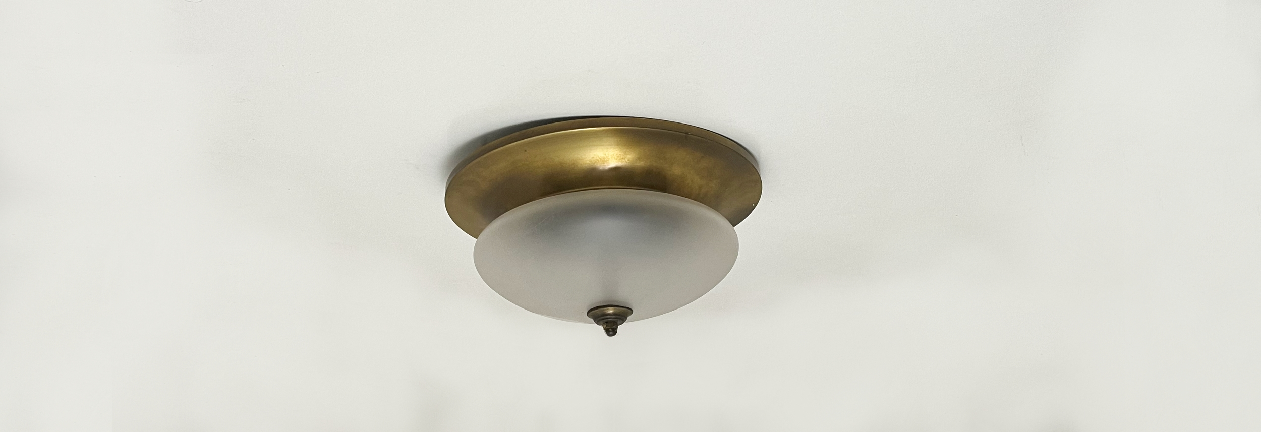 plafoniera vintage anni50 in vetro e ottone 033 SO