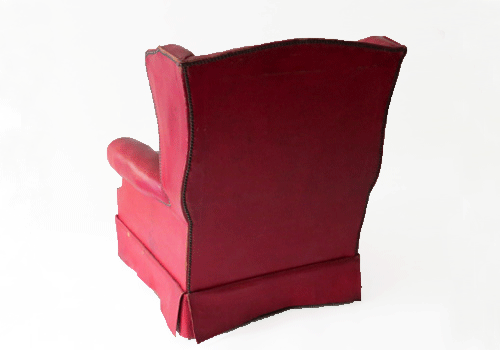 poltrona bergere anni20 cuoio rosso 086 p SE 1