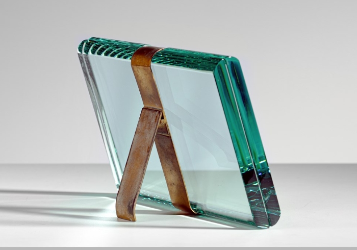 portafoto anni60 fontanarte cristallo molato ottone P 125 C 1